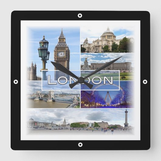 ENG025 LONDON, Big Ben, Westminster, Quadratische Wanduhr (Vorderseite)