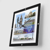 ENG025 LONDON, Big Ben, Westminster, Quadratische Wanduhr (Winkel)