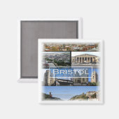 ENG030 BRISTOL, England, Europa, Kühlschrank Magnet (Vorderseite/Rückseite)