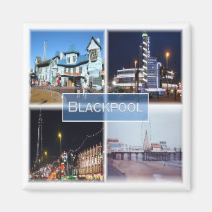ENG032 BLACKPOOL, Lancashire, England, Kühlschrank Magnet
