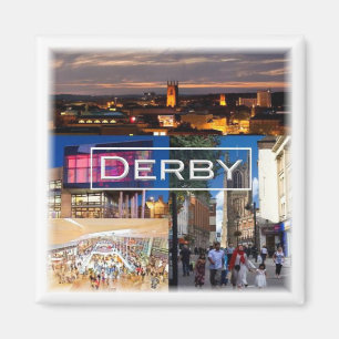 ENG034 DERBY, England, Europa, Kühlschrank Magnet