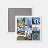ENG043 LEICESTER, England, Europa, Kühlschrank Magnet (Vorderseite/Rückseite)