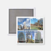 ENG044 LEICESTER, England, Europa, Kühlschrank Magnet (Vorderseite/Rückseite)
