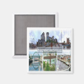 ENG047 NEWCASTLE, England, Europa, Kühlschrank Magnet (Vorderseite/Rückseite)