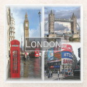 ENG048 LONDON, England, Glasuntersetzer (Vorderseite)