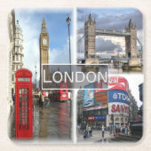 ENG048 LONDON, England, Rechteckiger Pappuntersetzer (Vorderseite)