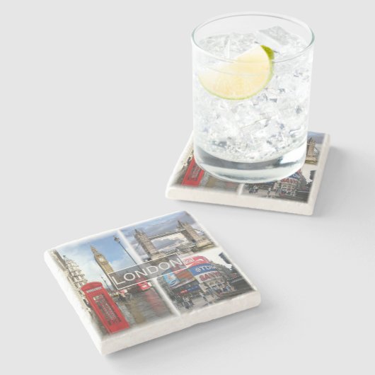 ENG048 LONDON, England, Steinuntersetzer (Seitenansicht)