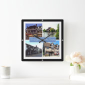 ENG060 STRATFORD UPON AVON, England Europe, Quadratische Wanduhr (Zuhause)