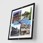 ENG060 STRATFORD UPON AVON, England Europe, Quadratische Wanduhr (Winkel)