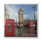 ENG063 LONDON BIG BEN, Doppeldecker-Bus, Fliese (Vorderseite)