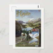 Engadin Schweiz Eisenbahn Vintage Poster Postkarte (Vorne/Hinten)