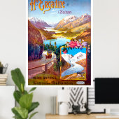Engadin, Schweiz, Landschaft und Bergstrasse Poster (Heimbüro)