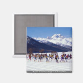 Engadin ski marathon, Silvaplana, Schweiz int Magnet (Vorderseite/Rückseite)