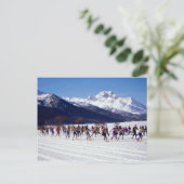 Engadin ski marathon, Silvaplana, Schweiz int Postkarte (Stehend Vorderseite)