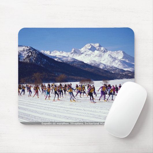 Engadin Skimarathon, Silvaplana, die Schweiz Wint Mousepad (Mit Mouse)