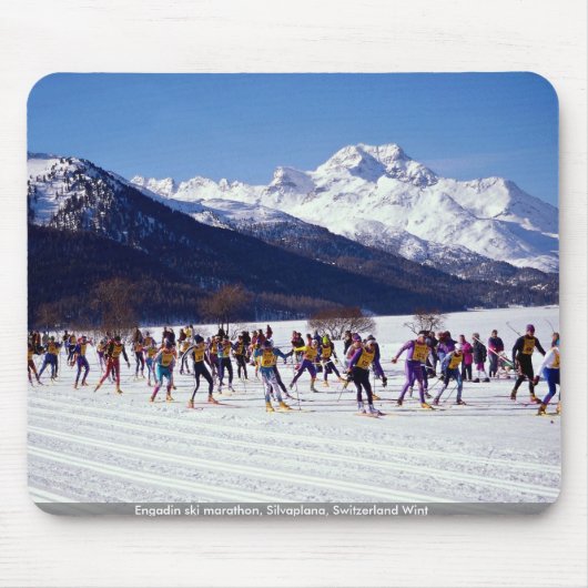 Engadin Skimarathon, Silvaplana, die Schweiz Wint Mousepad (Vorne)