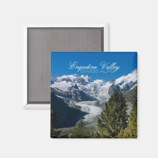 Engadinertal Foto Schweizer Alpen Souvenirmagnete Magnet (Vorderseite/Rückseite)