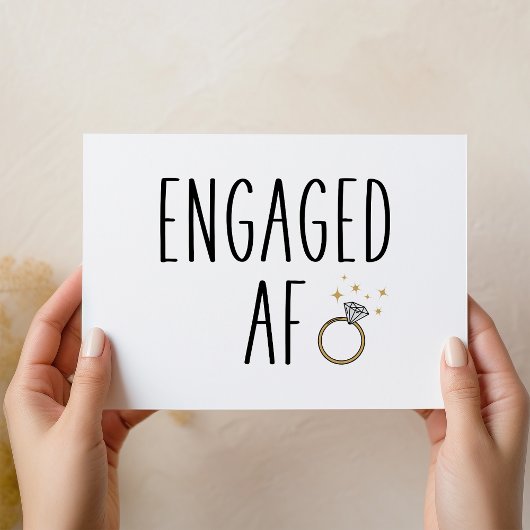 Engaged AF | Funny Minimalist Engagement Card Karte