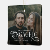 Engaged Couples 2 Photos Stylish First Christmas Keramikornament (Links)