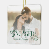 Engaged Couples 2 Photos Stylish First Christmas Keramikornament (Links)