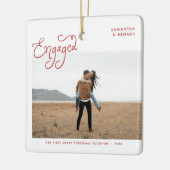  Engaged Couples Photo Whimsical  Keramikornament (Links)