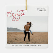 Engaged Couples Photo Whimsical  Keramikornament (Rückseite)