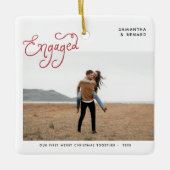  Engaged Couples Photo Whimsical  Keramikornament (Vorderseite)