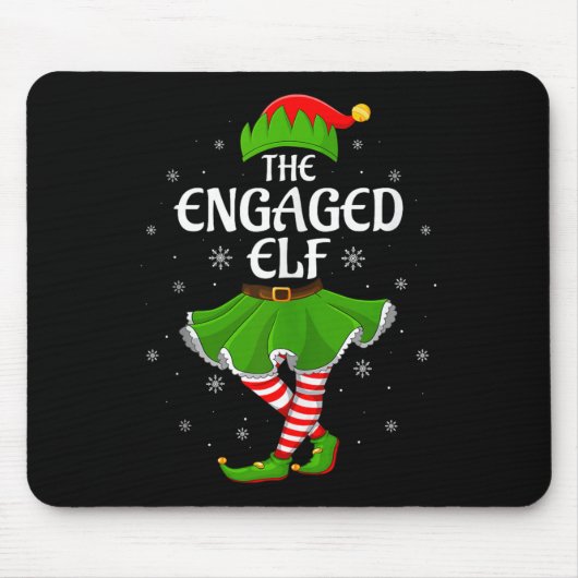 Engaged Elf Christmas Family Girls Women Elf Squad Mousepad (Vorne)