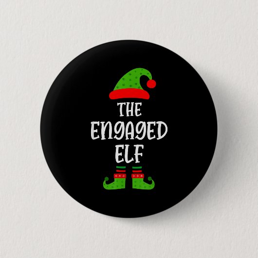 Engaged Elf Family Matching Christmas Engagement Button (Vorderseite)