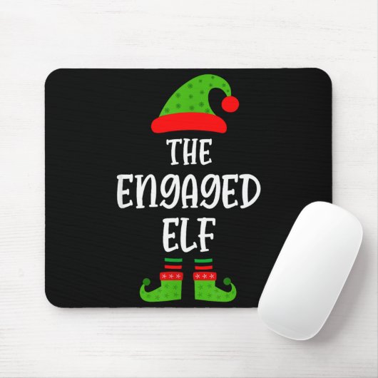 Engaged Elf Family Matching Christmas Engagement Mousepad (Mit Mouse)