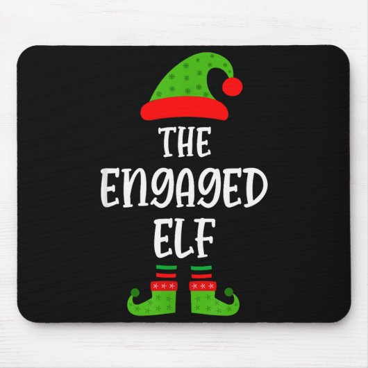 Engaged Elf Family Matching Christmas Engagement  Mousepad (Vorne)