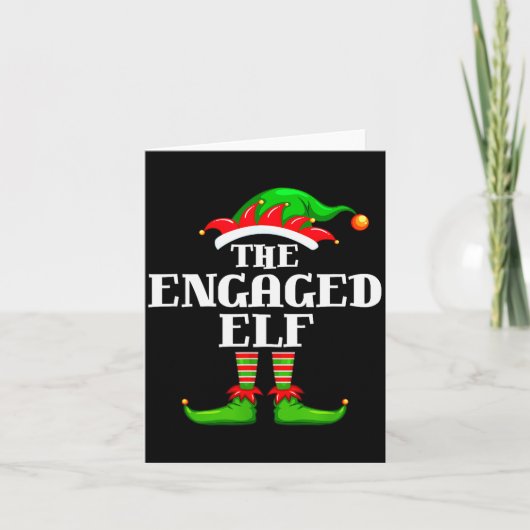 Engaged Elf Matching Family Group Christmas Party  Karte (Vorderseite)
