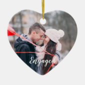 Engaged Heart Photo Forever Began this Christmas Keramik Ornament (Vorne)