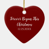 Engaged Heart Photo Forever Began this Christmas Keramik Ornament (Hinten)