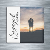 Engaged & Merry Couple Photo Magnet