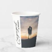 Engaged & Merry Couple Photo Pappbecher (Vorderseite)