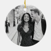 Engaged Wedding Dress Suit Black and White Photo Keramik Ornament (Hinten)