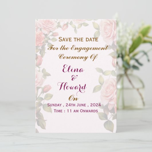 Engagement Ceremony Invitations  Einladung (Stehend Vorderseite)