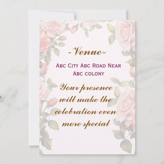 Engagement Ceremony Invitations  Einladung (Rückseite)