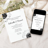 Engagement der schwarzen und weißen Sonnenblumen Einladung