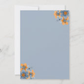Engagement für Blau und Orange Blume lädt ein Einladung (Rückseite)