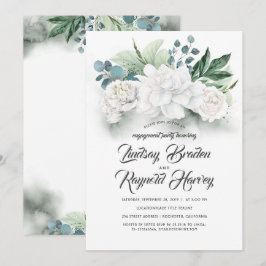 Engagement für Grüne und Weiße Blume Einladung