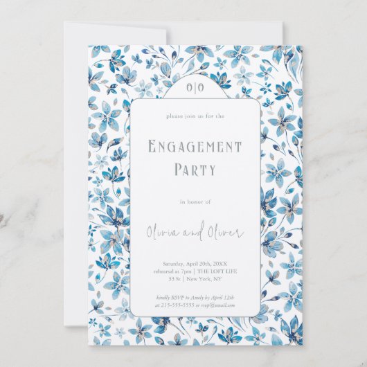 Engagement für kleine Blütenblumen Einladung (Vorderseite)