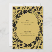 Engagement für Schwarze und Gold Paare Einladung (Rückseite)