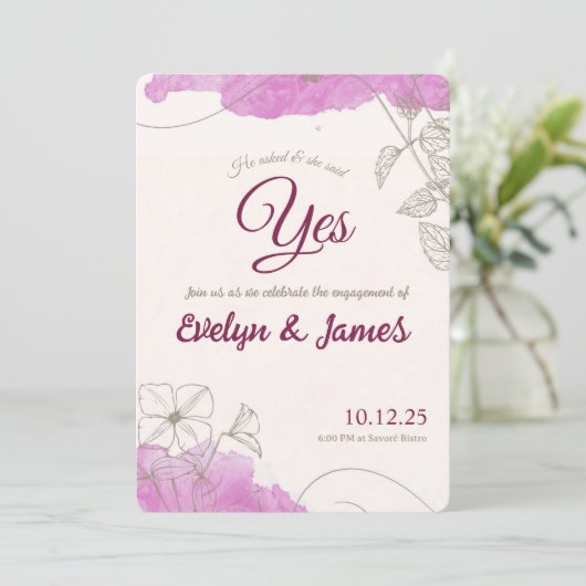 Engagement invitation einladung (Stehend Vorderseite)