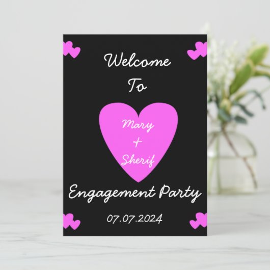 Engagement oder Hochzeitsfeier Einladung. Einladung (Stehend Vorderseite)