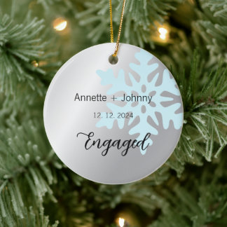 Engagement Ornament, Engaged Ornament, Bridal Keramik Ornament