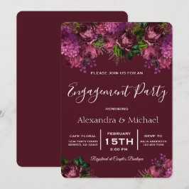 Engagement-Partei Floral Marsala Burgundy Einladung