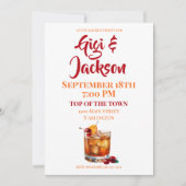 Engagement-Partei jubelt alten Mode-Cocktail Einladung (Vorderseite)