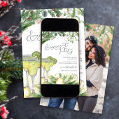Engagement Partei Margaritas und Mistletoe Foto Einladung